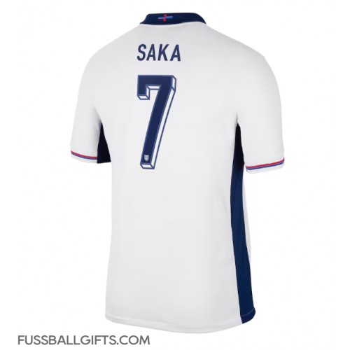 England Bukayo Saka #7 Fußballbekleidung Heimtrikot EM 2024 Kurzarm